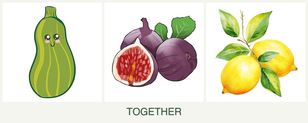 Can you plant zucchini, figs and lemons together?