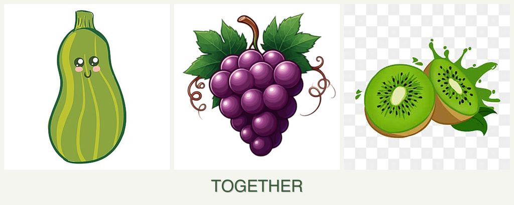 Can you plant zucchini, grapes and kiwi together?
