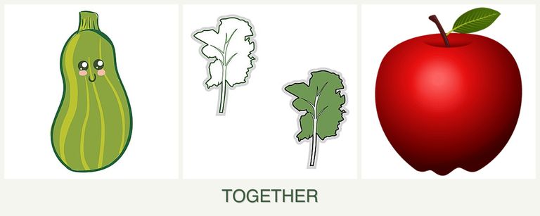 Can you plant zucchini, kale and apples together?