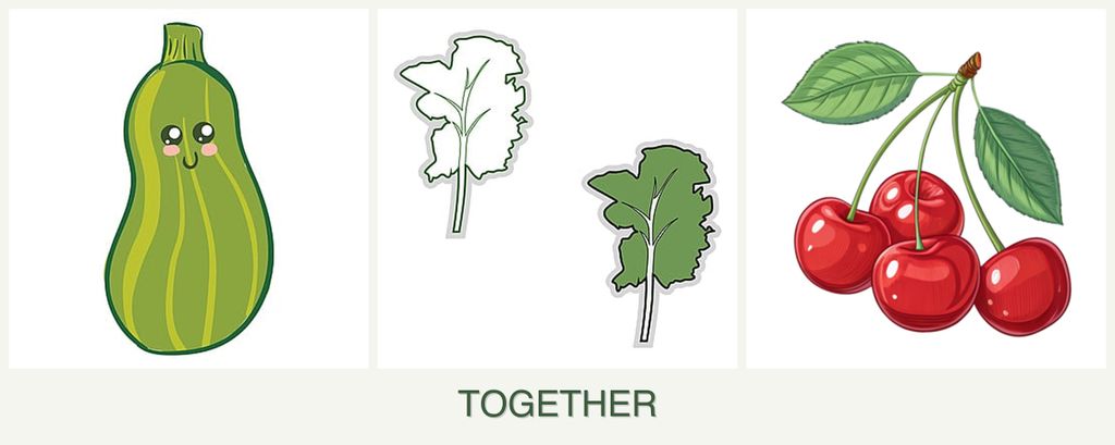 Can you plant zucchini, kale and cherries together?