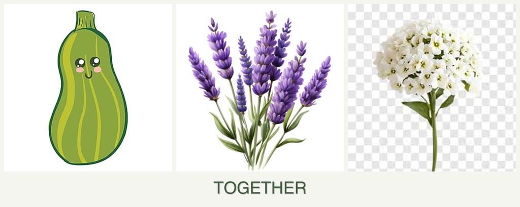 Can you plant zucchini, lavender and alyssum together?