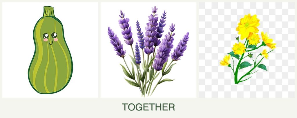 Can you plant zucchini, lavender and calendula together?