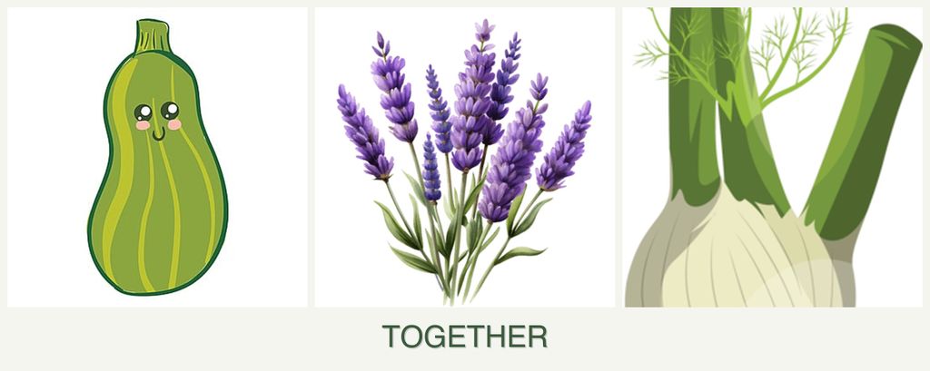 Can you plant zucchini, lavender and fennel together?