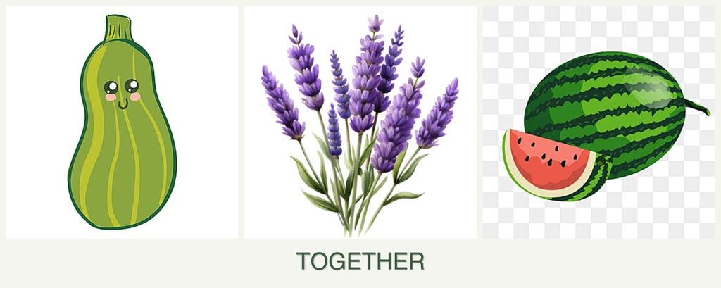 Can you plant zucchini, lavender and melons together?