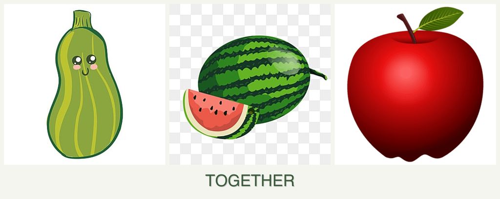 Can you plant zucchini, melons and apples together?