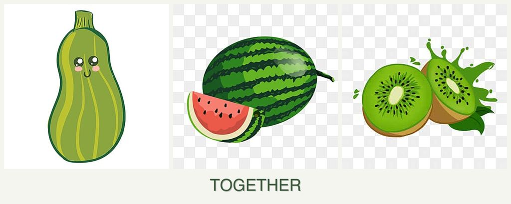 Can you plant zucchini, melons and kiwi together?