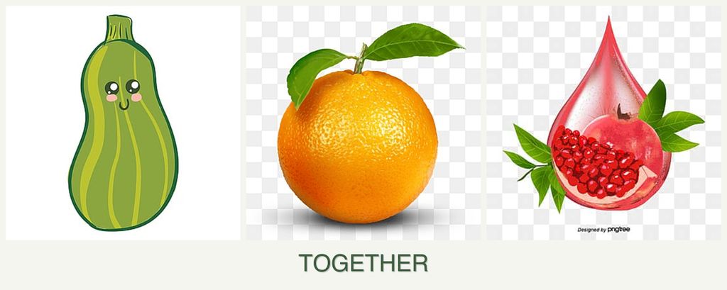 Can you plant zucchini, oranges and pomegranates together?