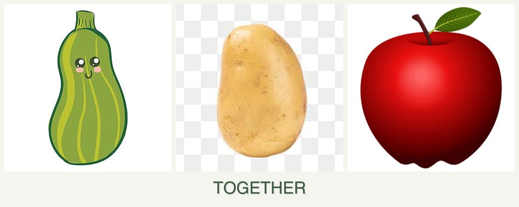 Can you plant zucchini, potatoes and apples together?