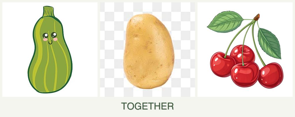 Can you plant zucchini, potatoes and cherries together?