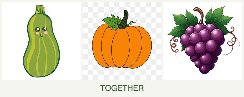 Can you plant zucchini, pumpkin and grapes together?
