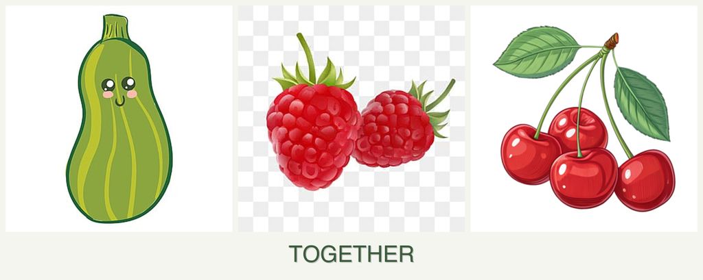 Can you plant zucchini, raspberries and cherries together?