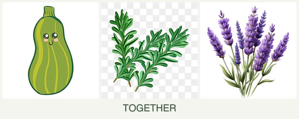 Can you plant zucchini, rosemary and lavender together?