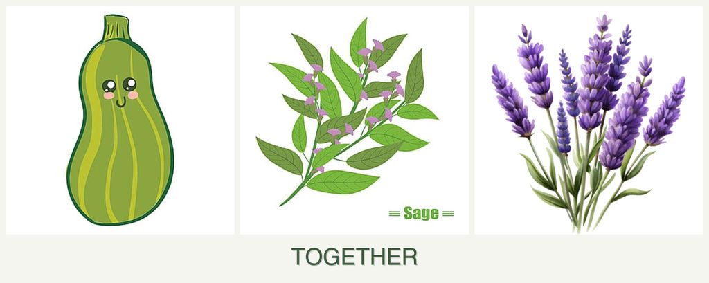 Can you plant zucchini, sage and lavender together?