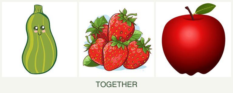 Can you plant zucchini, strawberries and apples together?