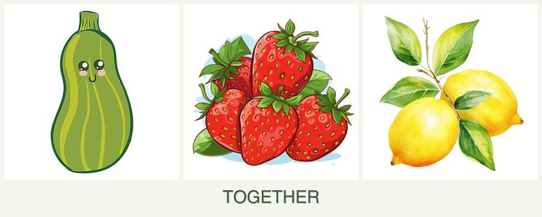 Can you plant zucchini, strawberries and lemons together?