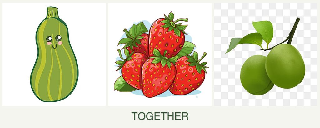 Can you plant zucchini, strawberries and plums together?