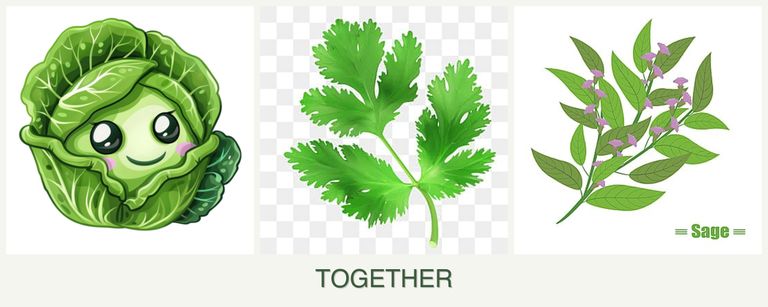 Can you plant cabbage, parsley and sage together?