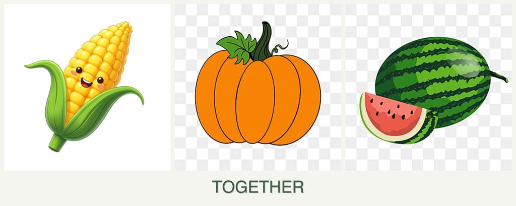 Can you plant corn, pumpkin and melons together?