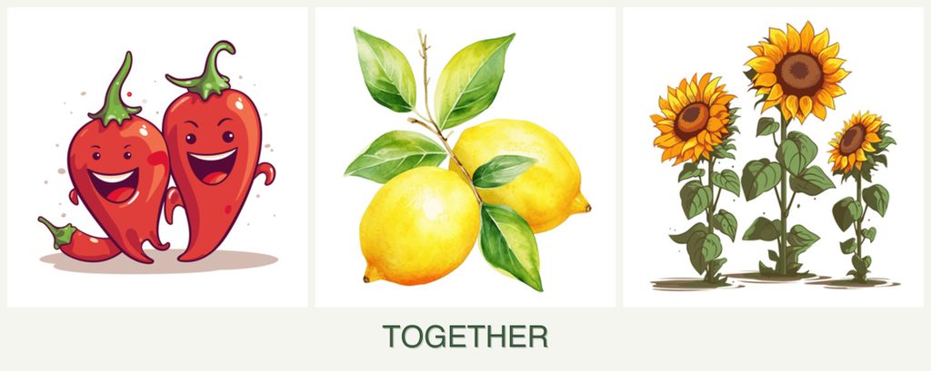 Can you plant peppers, lemons and sunflowers together?